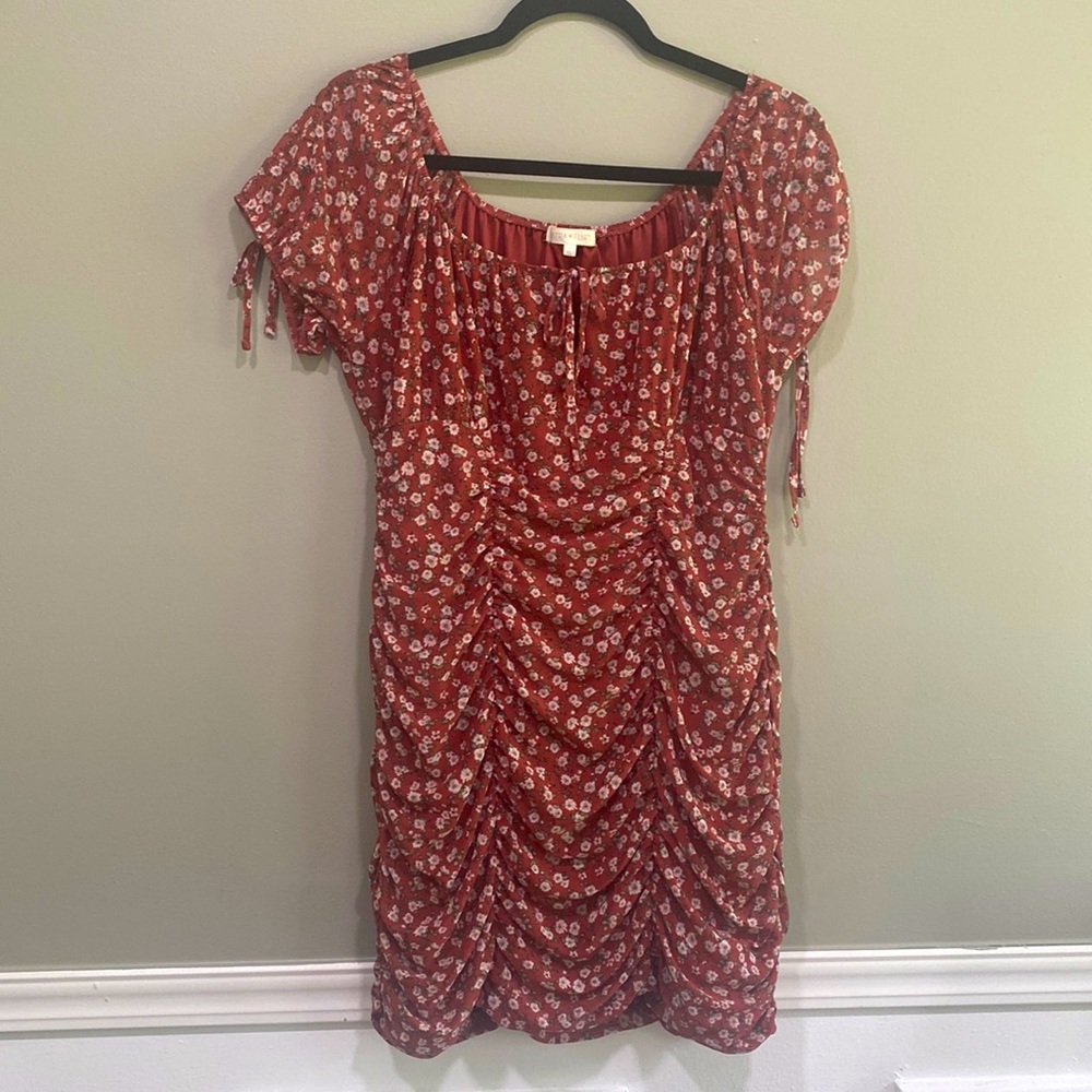 Ruched floral dress